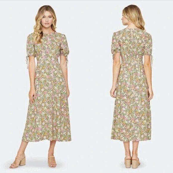 Lost + Wander Anthropologie Women's Floral Getaway Island‎ Midi Dress, M - Picture 2 of 16